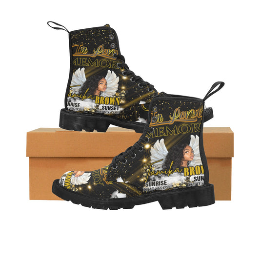 Custom Memorial Footwear In Loving Memory Lace up Boots - Women’s Fashion Boots (6.5-12)