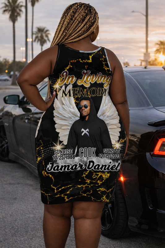 Personalized Memorial Sleeveless Dress Plus Size – Custom In Loving Memory Dress (L-4XL)