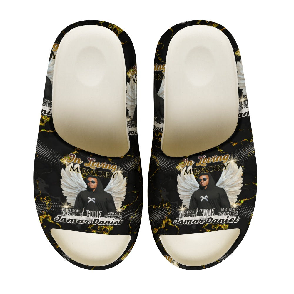 Custom Memorial Unisex Yezzy Style Slide Sandals- Personalized Loving Memory Slide Sandals (6-11)