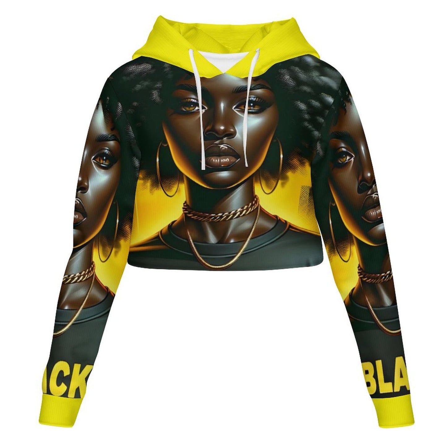 Women’s Fashion Cropped Hoodie Black Lives Matter Top (XS-3XL)