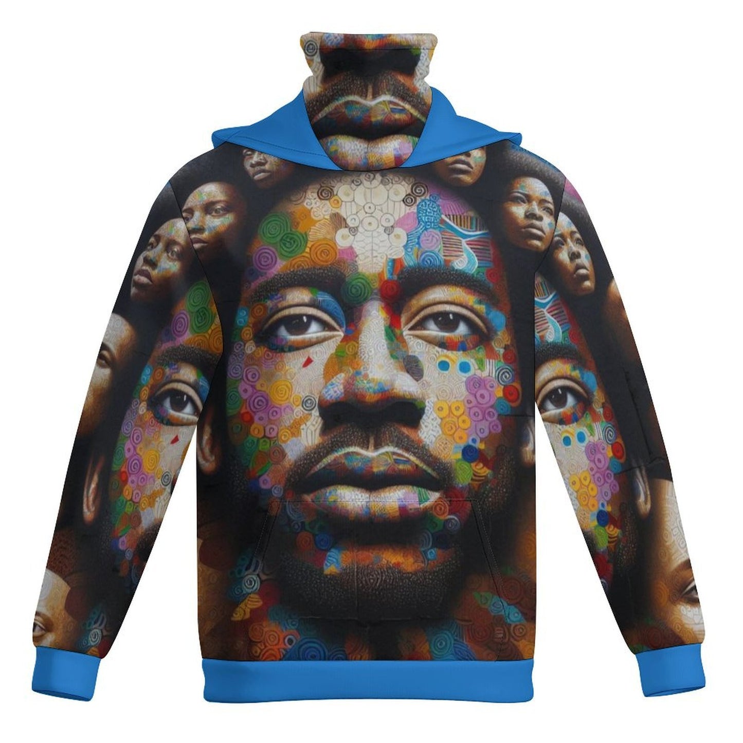 Custom Attached Mask Hoodie  – Bold Urban Fashion Faces of Strength Hoodie(XS-6XL)