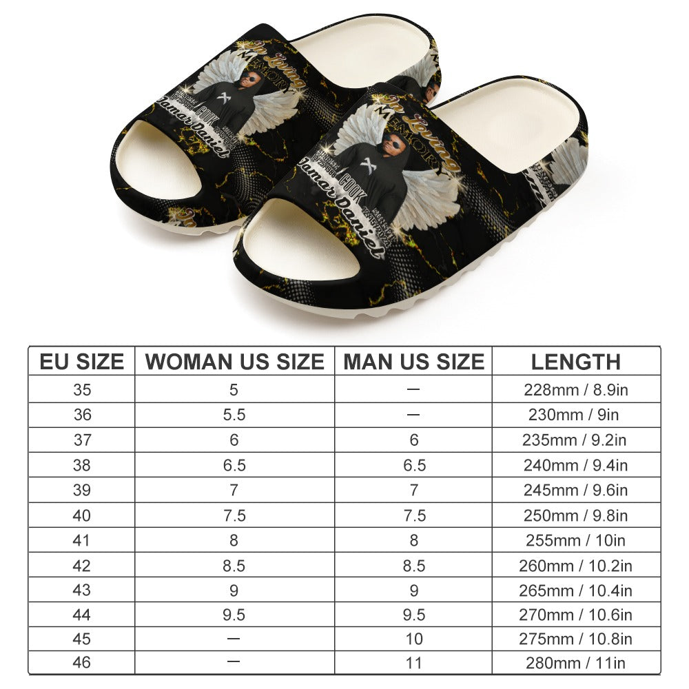 Custom Memorial Unisex Yezzy Style Slide Sandals- Personalized Loving Memory Slide Sandals (6-11)