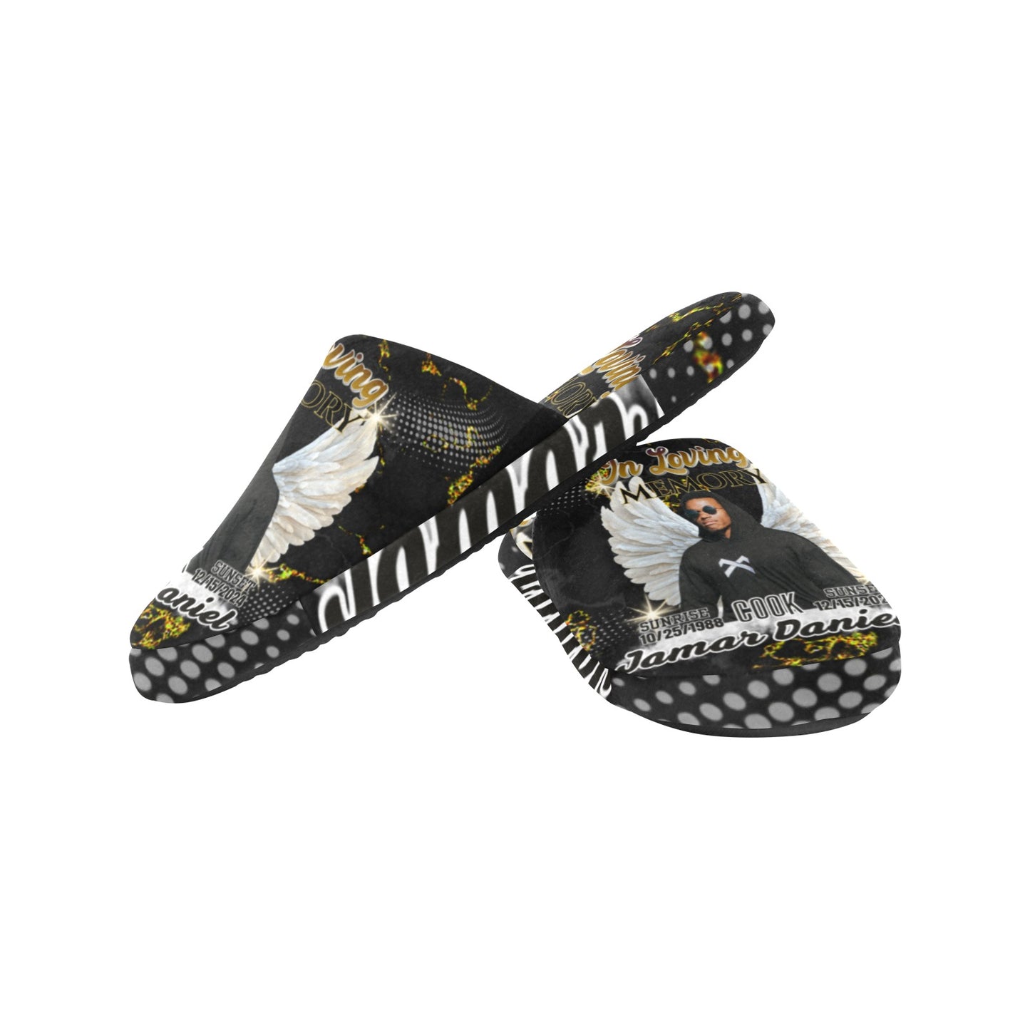 Custom Memorial Men's House Slippers- Personalized Loving Memory Slippers (S-XL)