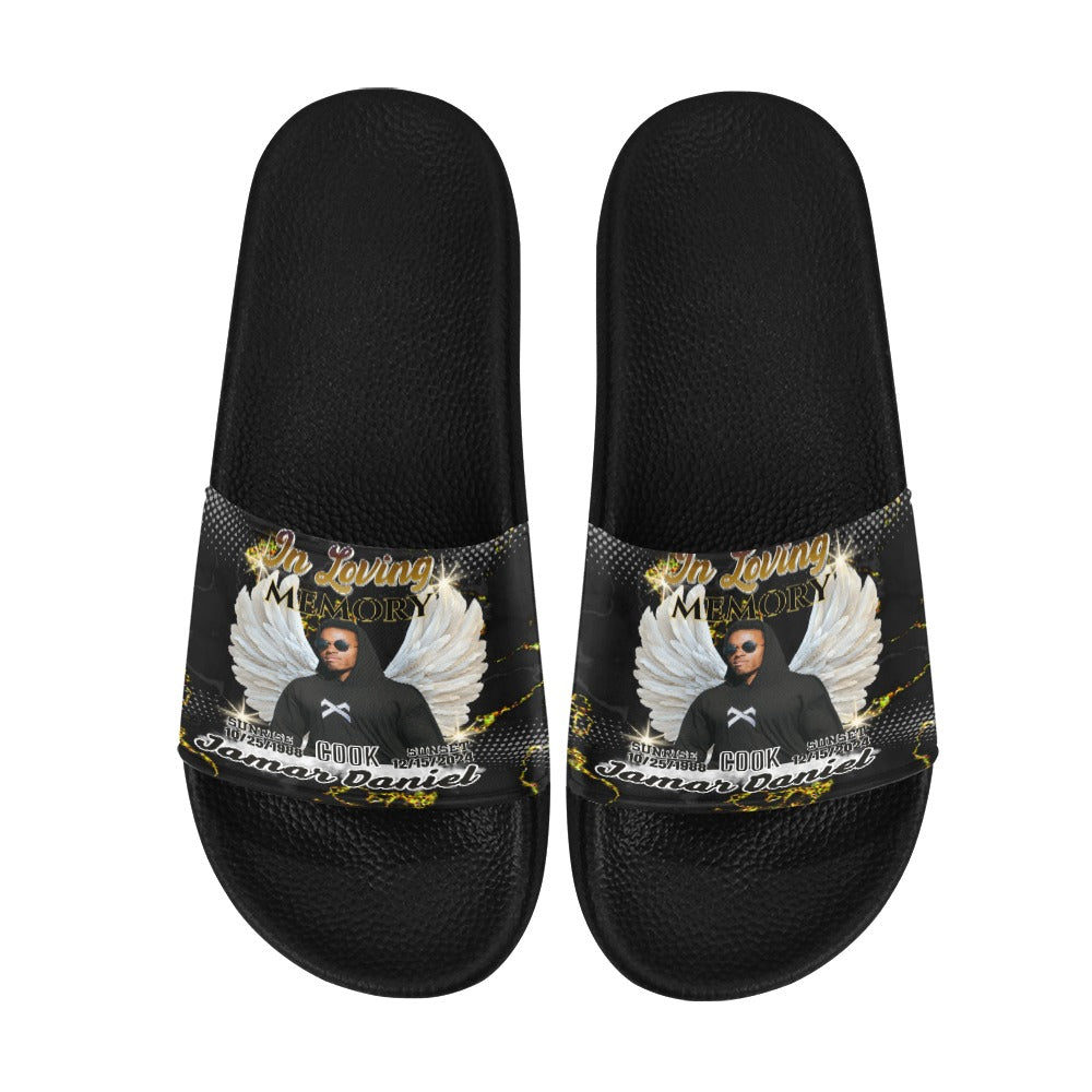 Custom Memorial Men's Slide Sandals- Personalized Loving Memory Slide Sandals (6-12)