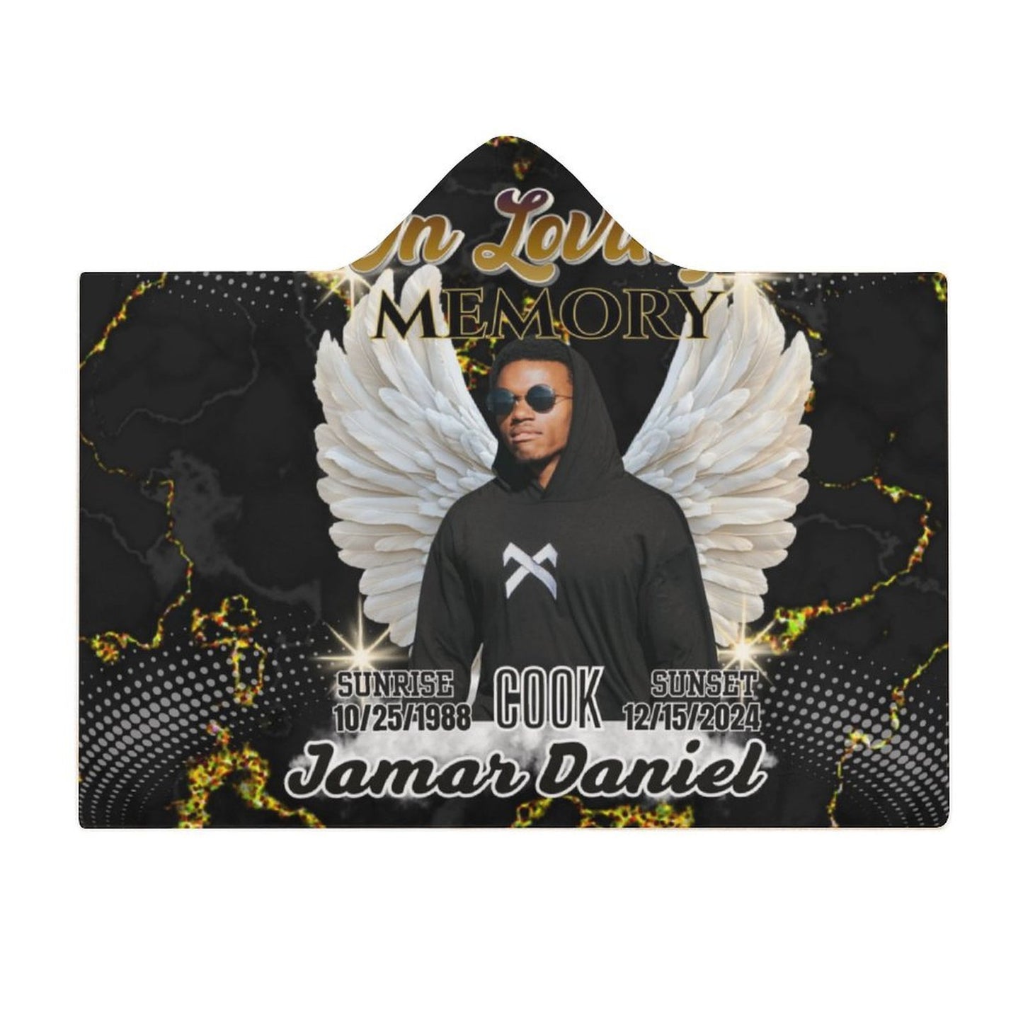 Personalized Memorial Blanket Cloak Hoodie Blanket – Custom In Loving Memory Hoodie Blanket (3 Sizes)