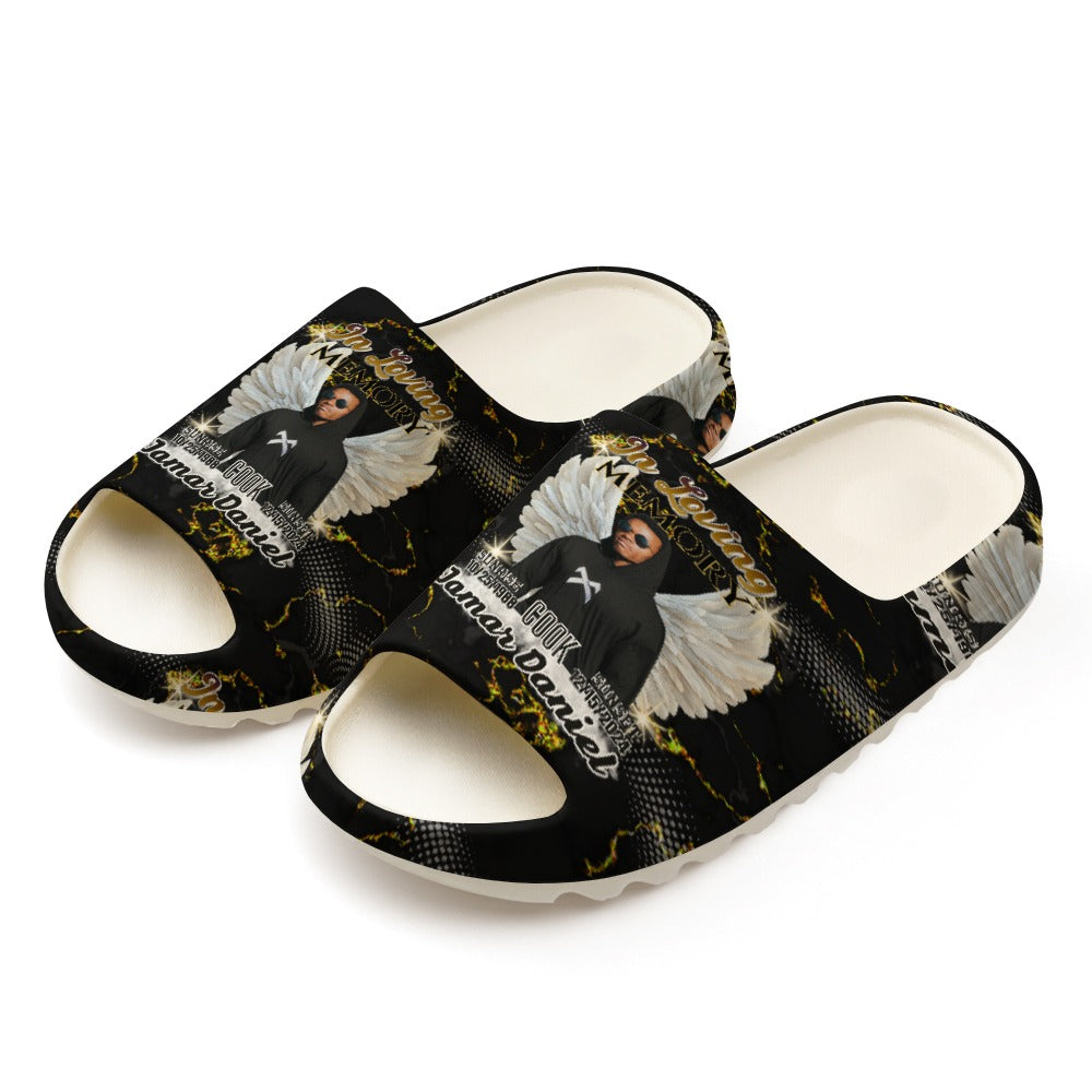 Custom Memorial Unisex Yezzy Style Slide Sandals- Personalized Loving Memory Slide Sandals (6-11)