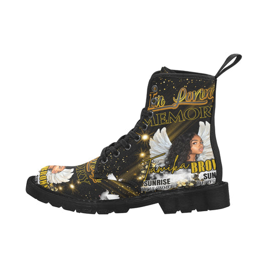 Custom Memorial Footwear In Loving Memory Lace up Boots - Women’s Fashion Boots (6.5-12)