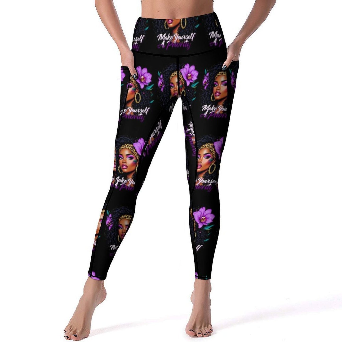 Women’s Streetwear Bottoms Make Yourself Priority Leggings (S-2XL)