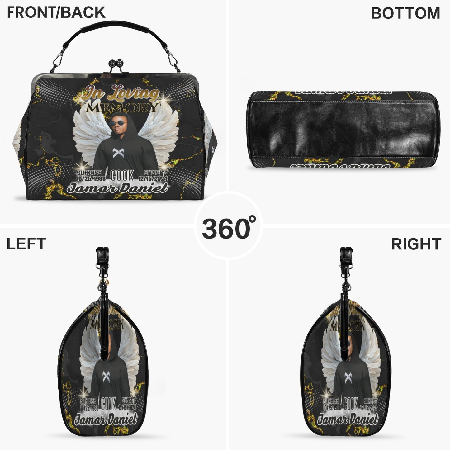 Custom Memorial Handbag – Personalized In Loving Memory Crossbody Shoulder Handbag #3