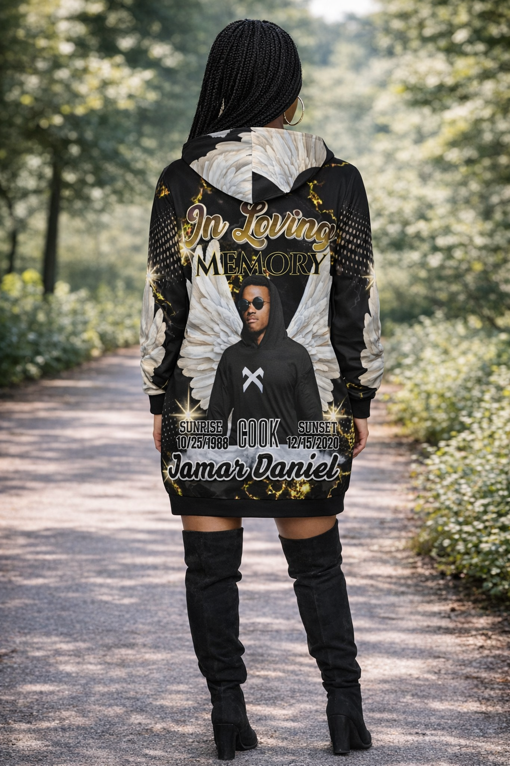 Personalized Memorial  Hoodie Dress – Custom In Loving Long Hoodie Memory Dress (S-5XL)