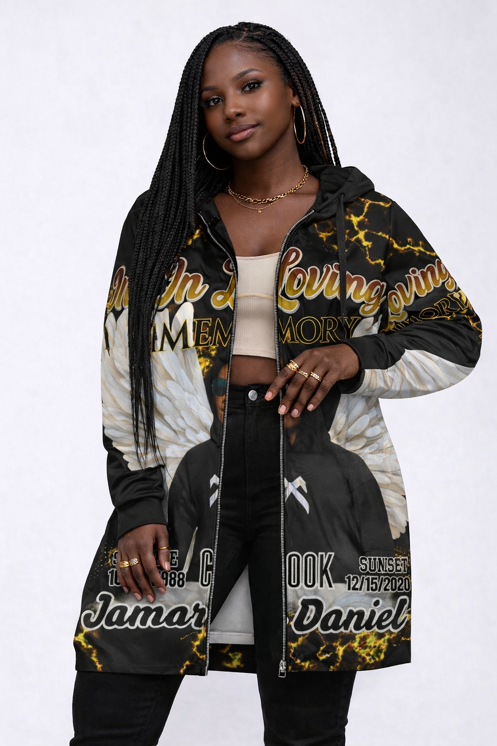 Personalized Memorial  Hoodie Dress – Custom In Loving Long Hoodie Memory Dress (S-5XL)