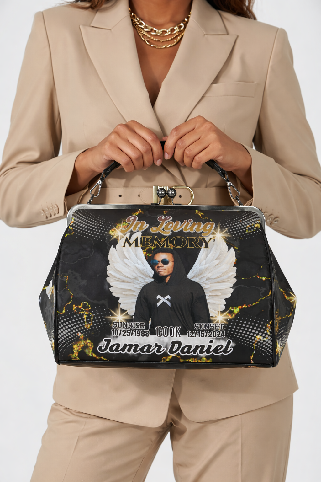 Custom Memorial Handbag – Personalized In Loving Memory Crossbody Shoulder Handbag #3