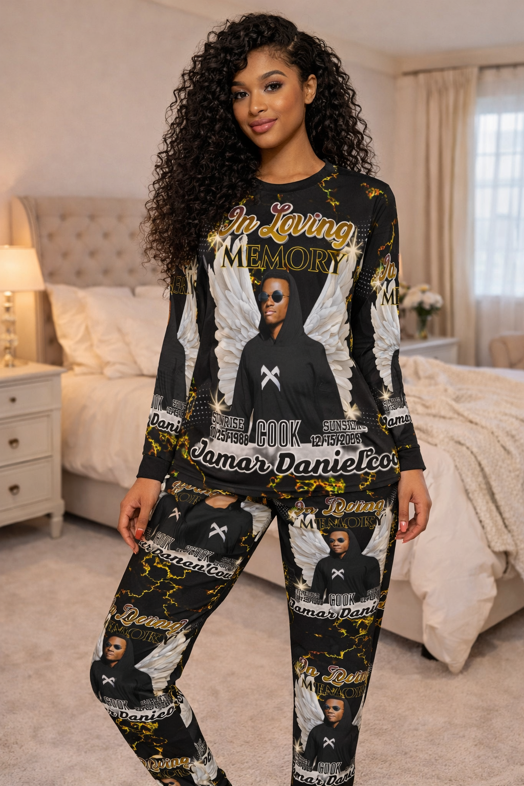 Personalized Memorial Women's Long Sleeve Pajamas – Custom In Loving Memory Pajamas (S-5XL)