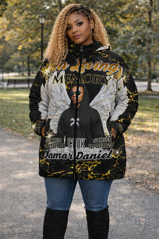 Personalized Memorial Women's Puffer Coat – Custom In Loving Memory Coat (S-6XL)
