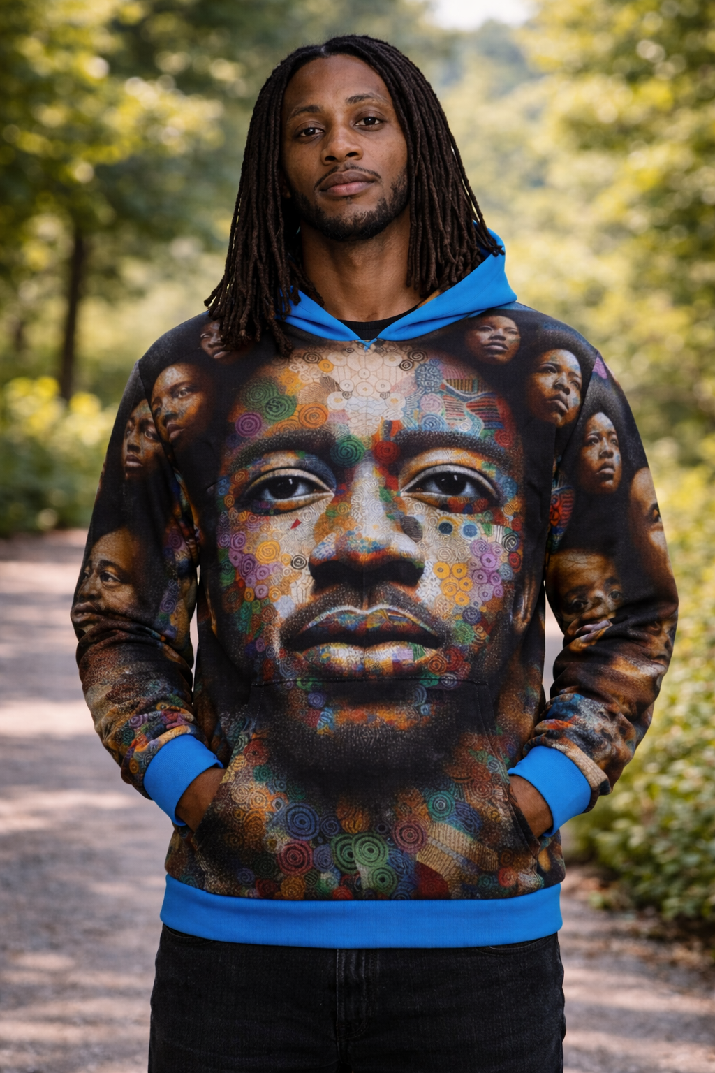 Custom Attached Mask Hoodie  – Bold Urban Fashion Faces of Strength Hoodie(XS-6XL)