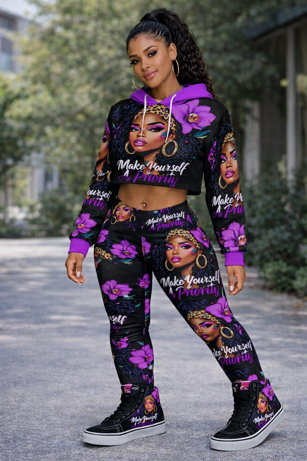 Women’s Streetwear Bottoms Make Yourself Priority Leggings (S-2XL)