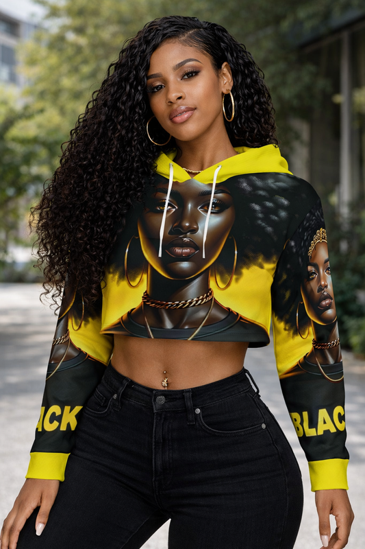 Women’s Fashion Cropped Hoodie Black Lives Matter Top (XS-3XL)