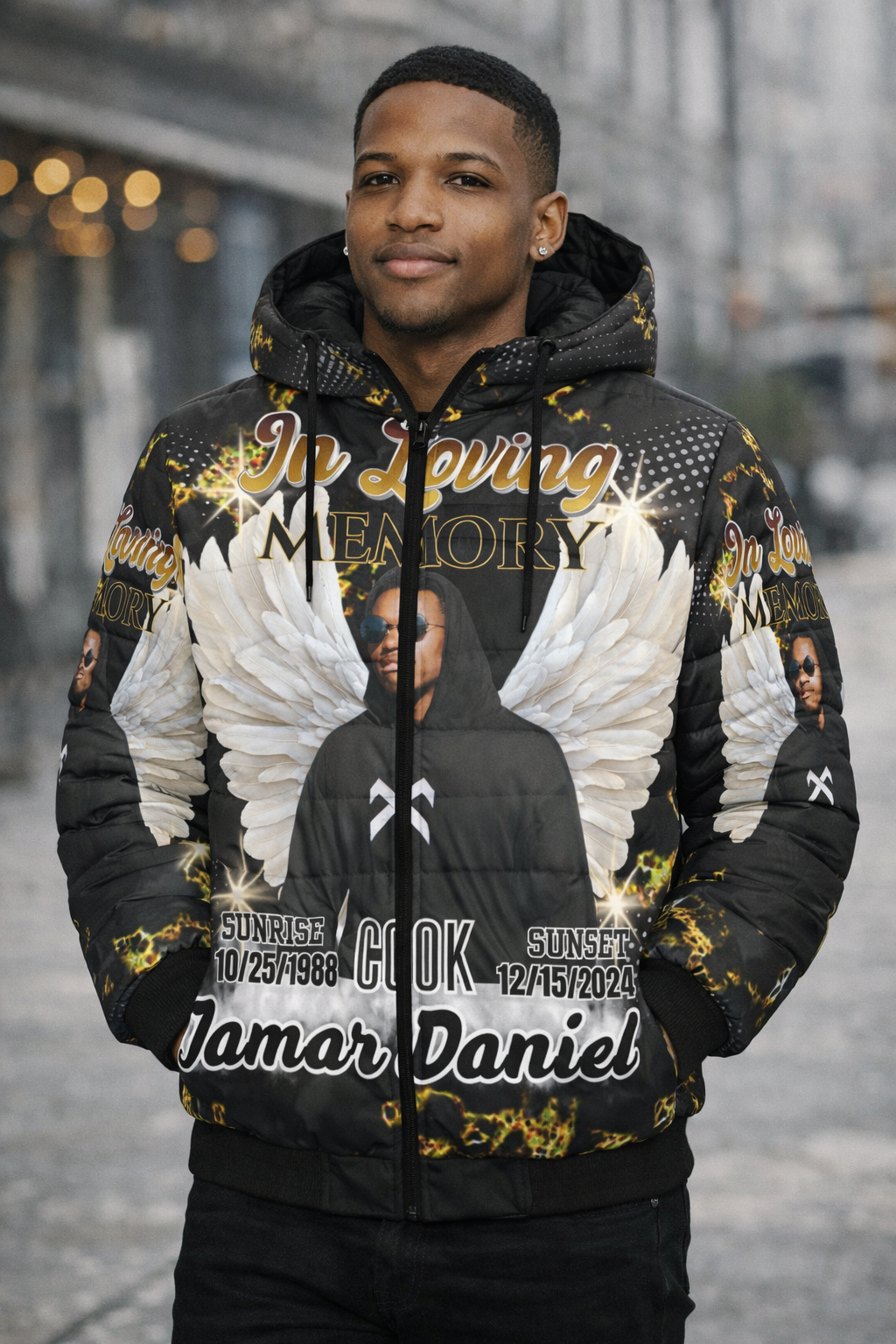 Custom Memorial Jacket – Personalized In Loving Memory Puffer Coat (S-4XL)