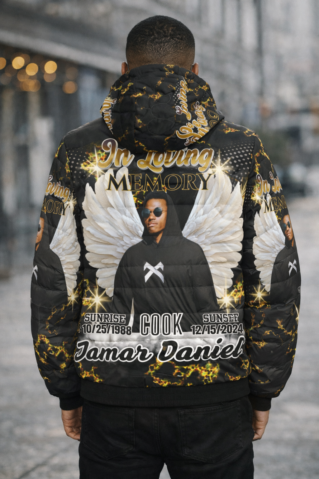 Custom Memorial Jacket – Personalized In Loving Memory Puffer Coat (S-4XL)