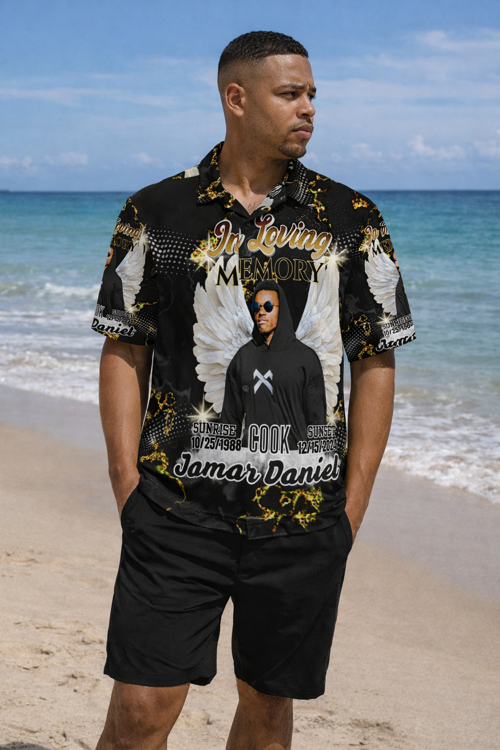 Personalized Memorial 2 Piece Outfit – Custom In Loving Memory Short Set (S-5XL)