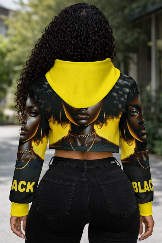 Women’s Fashion Cropped Hoodie Black Lives Matter Top (XS-3XL)