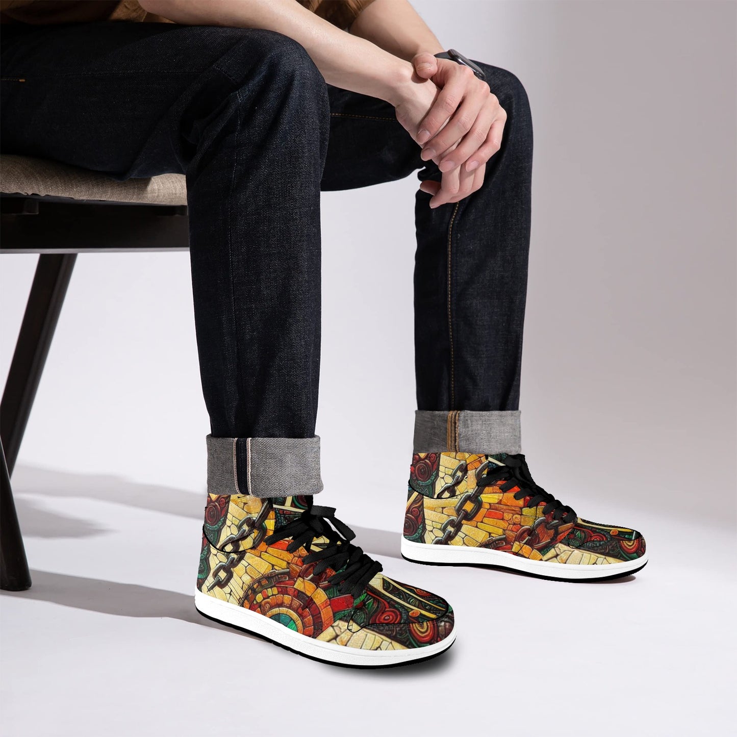 Brown Peace Unity High Top Sneakers (4.5-12)