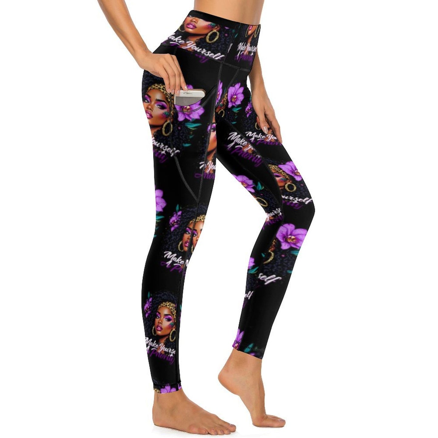 Women’s Streetwear Bottoms Make Yourself Priority Leggings (S-2XL)