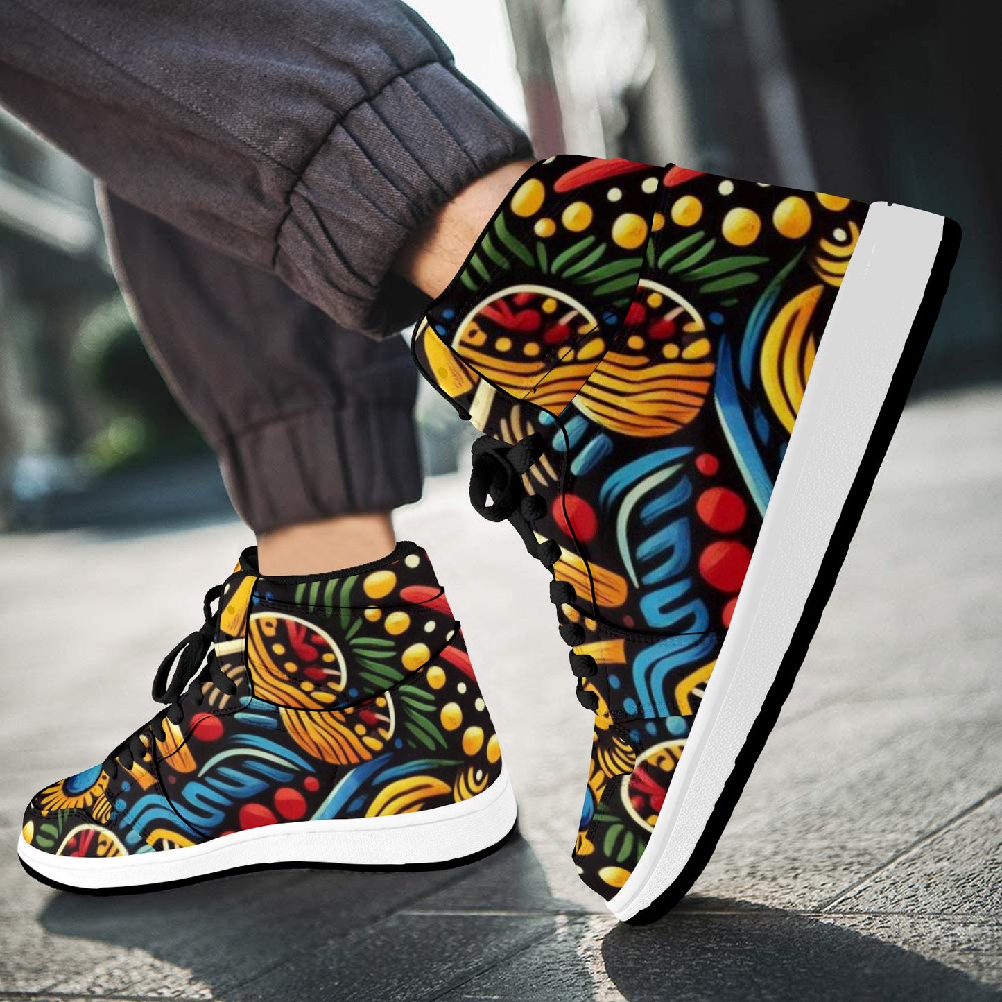Colorful Tribal Unity High Top Sneakers (4.5-12)