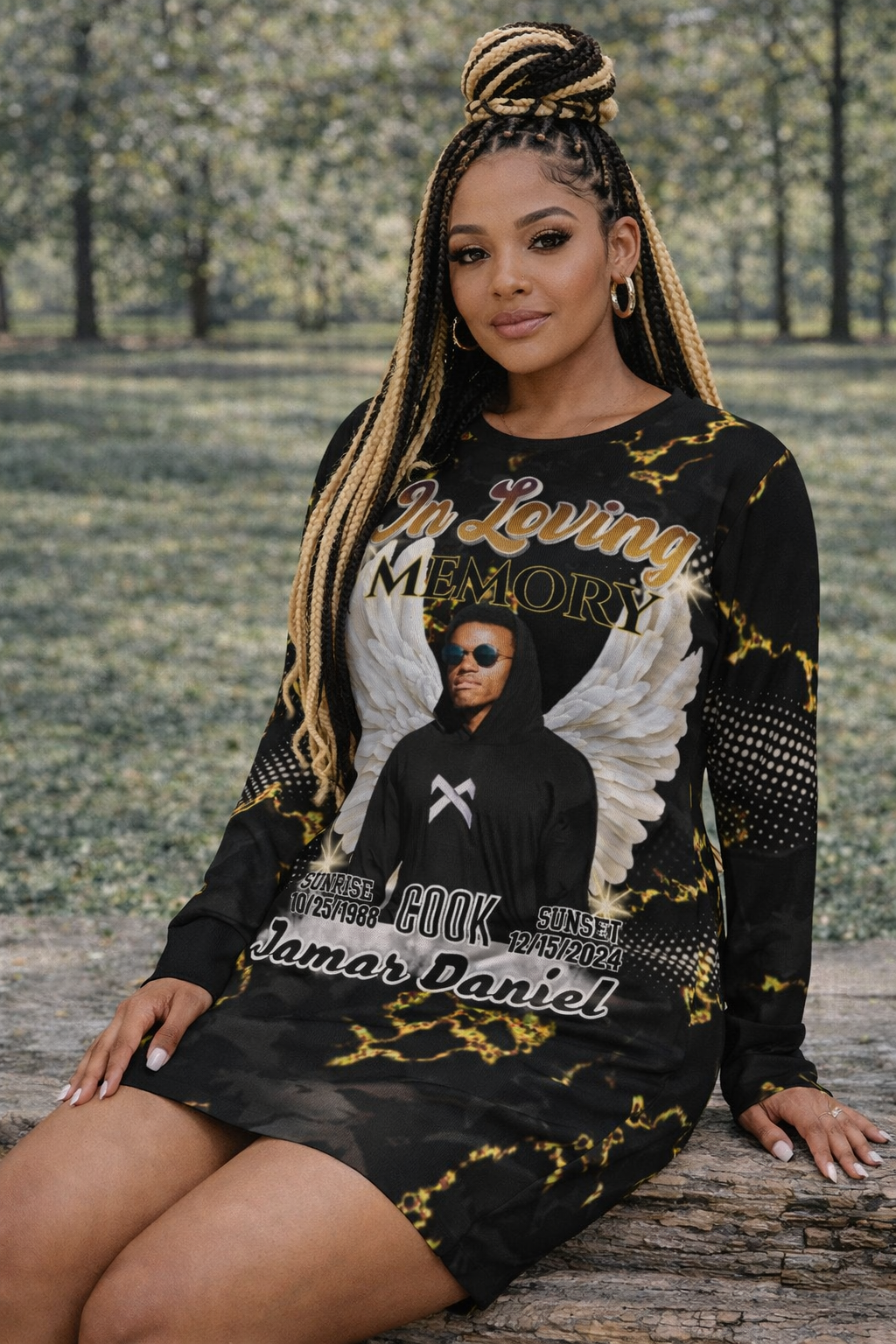 Personalized In Loving Memory Sweater Dress -Custom Women's Memorial Dress (S-2XL)