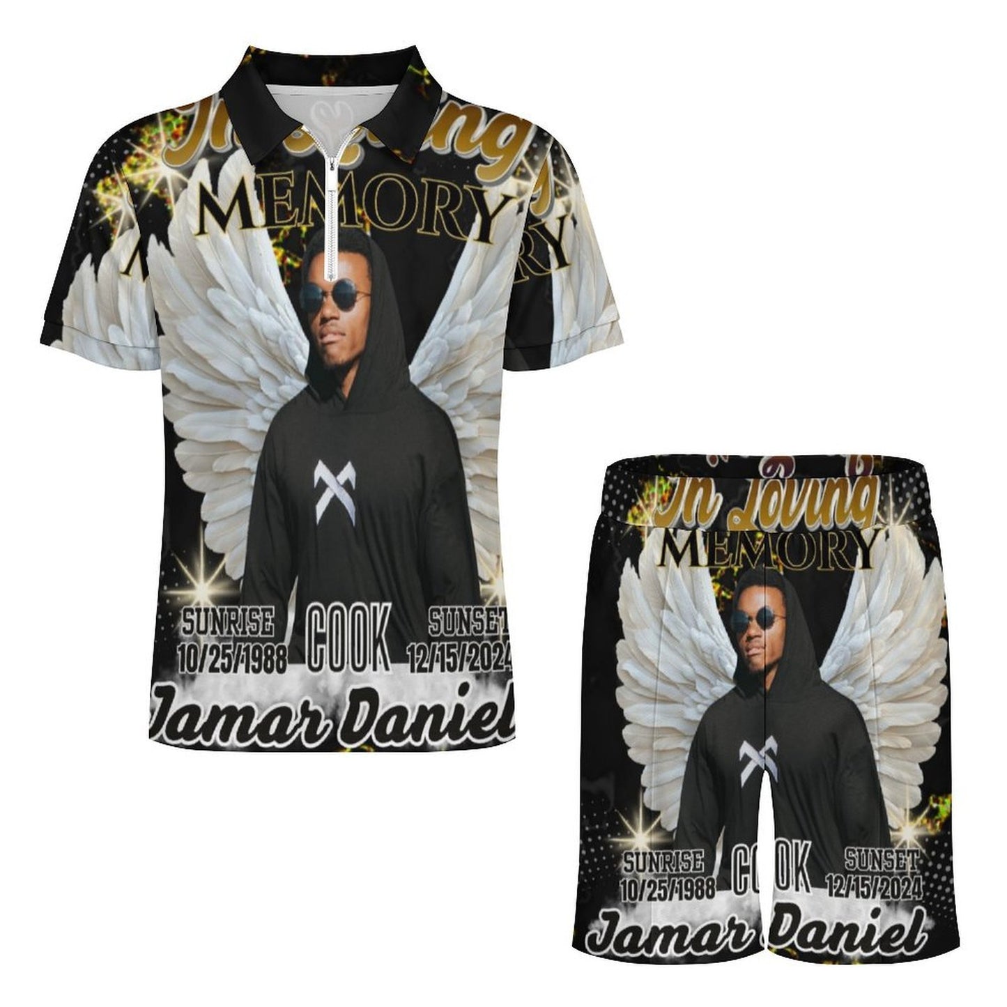 Personalized Memorial 2 Piece Outfit – Custom In Loving Memory Short Set (S-5XL)