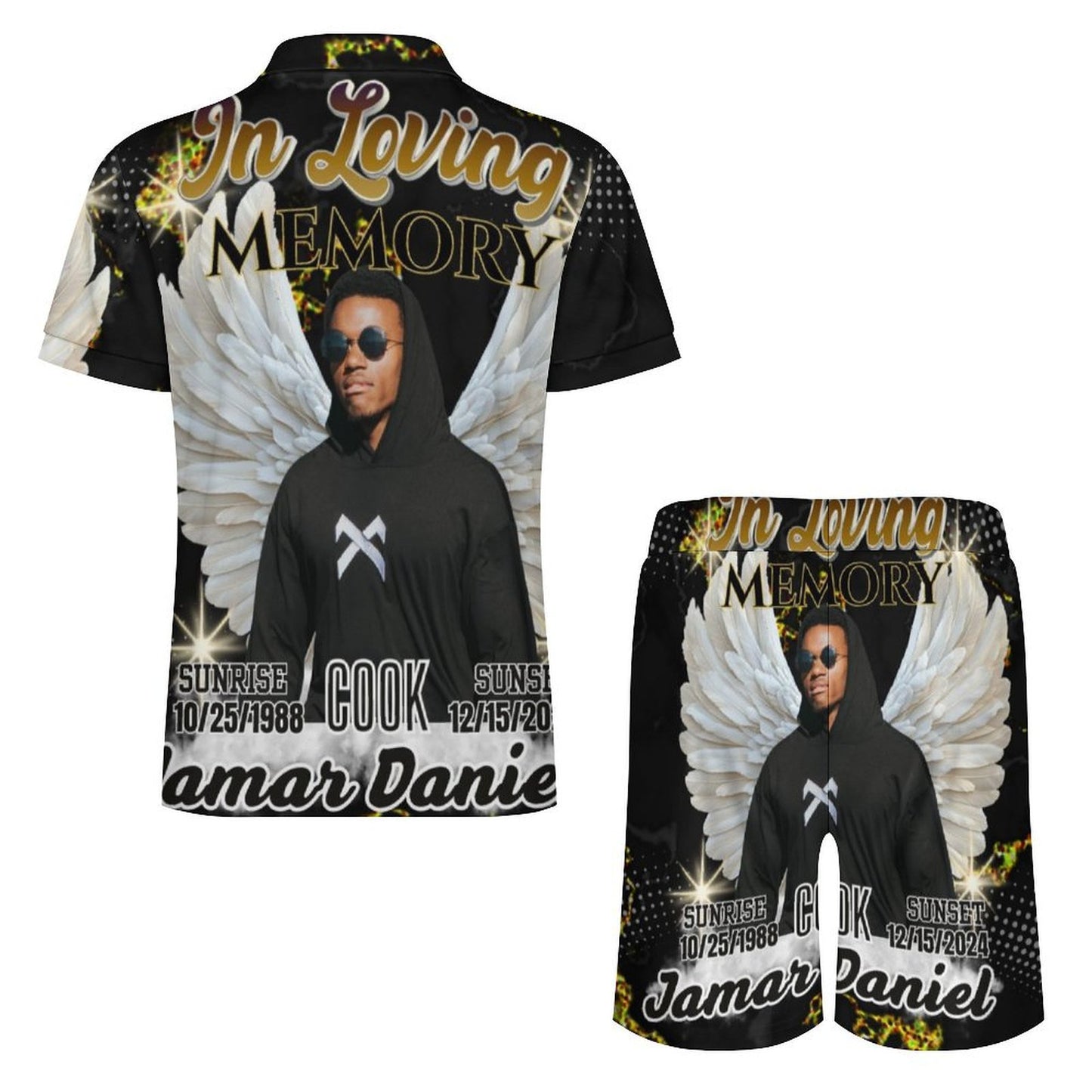 Personalized Memorial 2 Piece Outfit – Custom In Loving Memory Short Set (S-5XL)