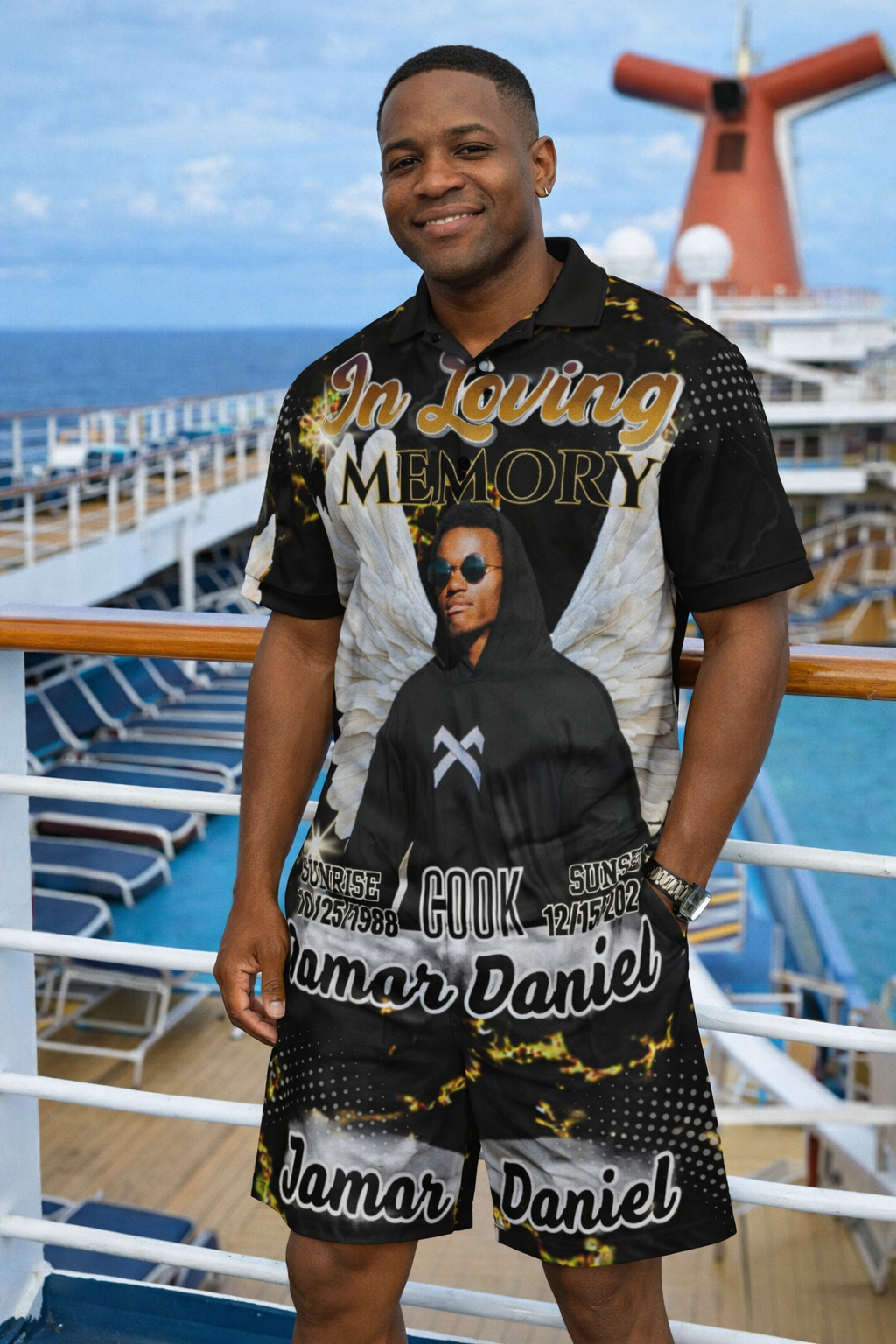 Personalized Memorial 2 Piece Outfit – Custom In Loving Memory Short Set (S-5XL)