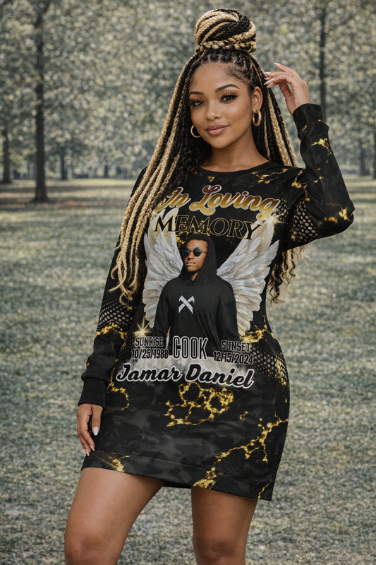 Personalized In Loving Memory Sweater Dress -Custom Women's Memorial Dress (S-2XL)