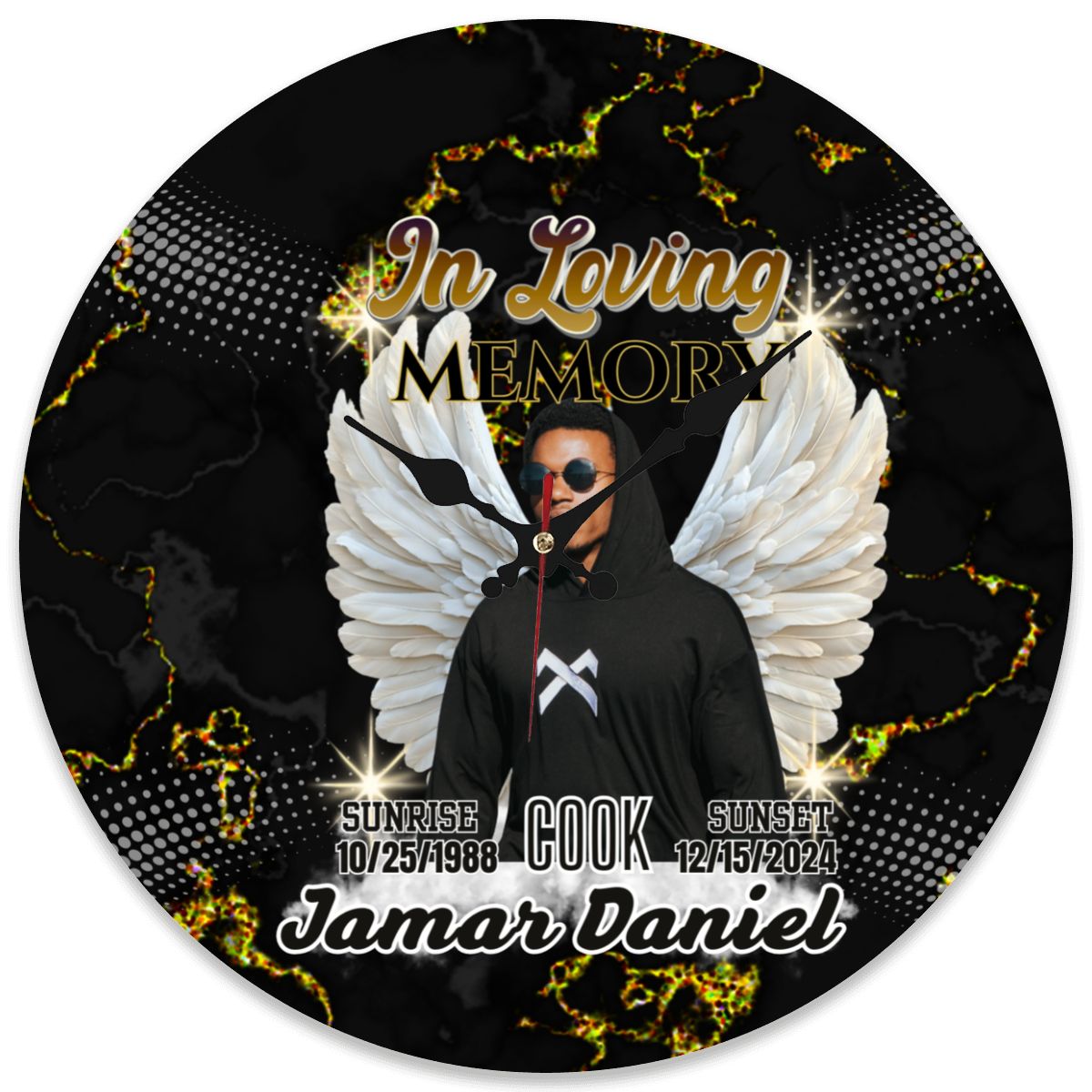 Custom Memorial Wooden Wall Clock – Personalized In Loving Memory Wall Clock 9.8"x9.8"