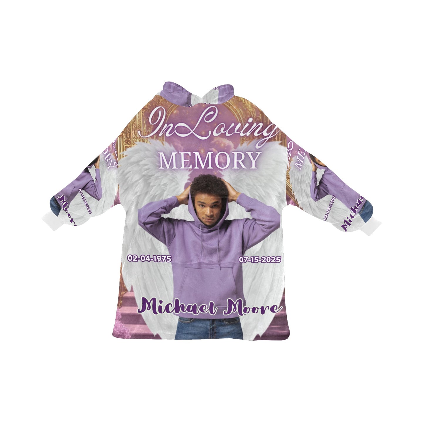 Personalized Memorial Blanket Hoodie – Custom In Loving Memory Hoodie Blanket (OS)