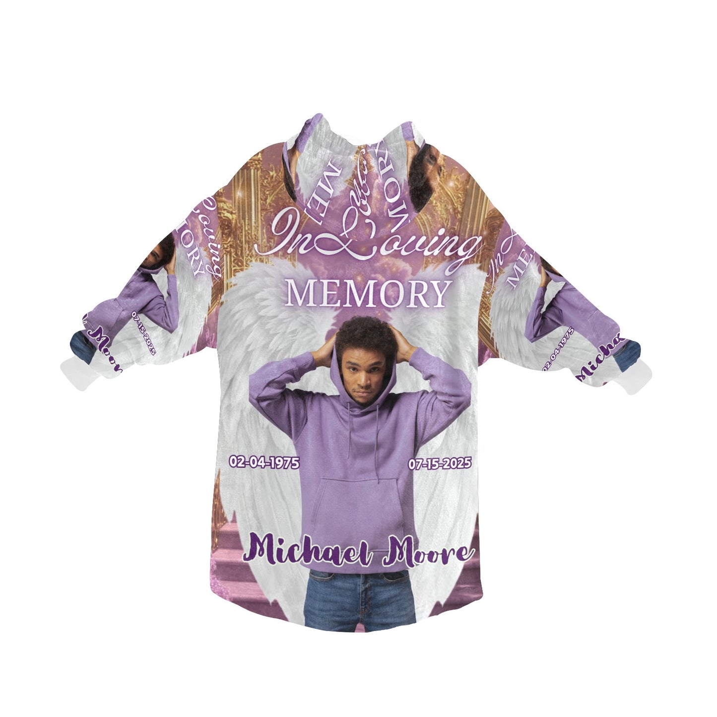 Personalized Memorial Blanket Hoodie – Custom In Loving Memory Hoodie Blanket (OS)