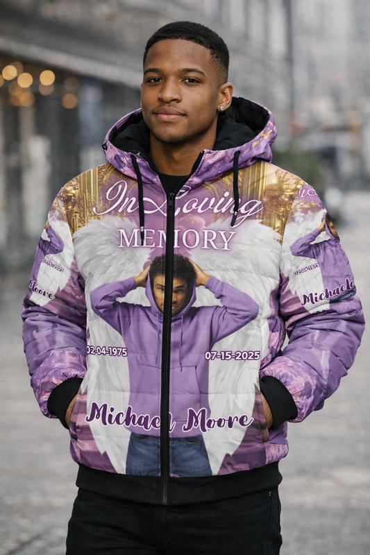 Custom Memorial Jacket – Personalized In Loving Memory Puffer Coat (S-4XL)