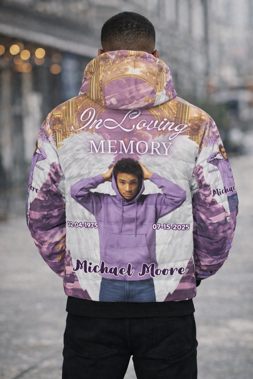 Custom Memorial Jacket – Personalized In Loving Memory Puffer Coat (S-4XL)