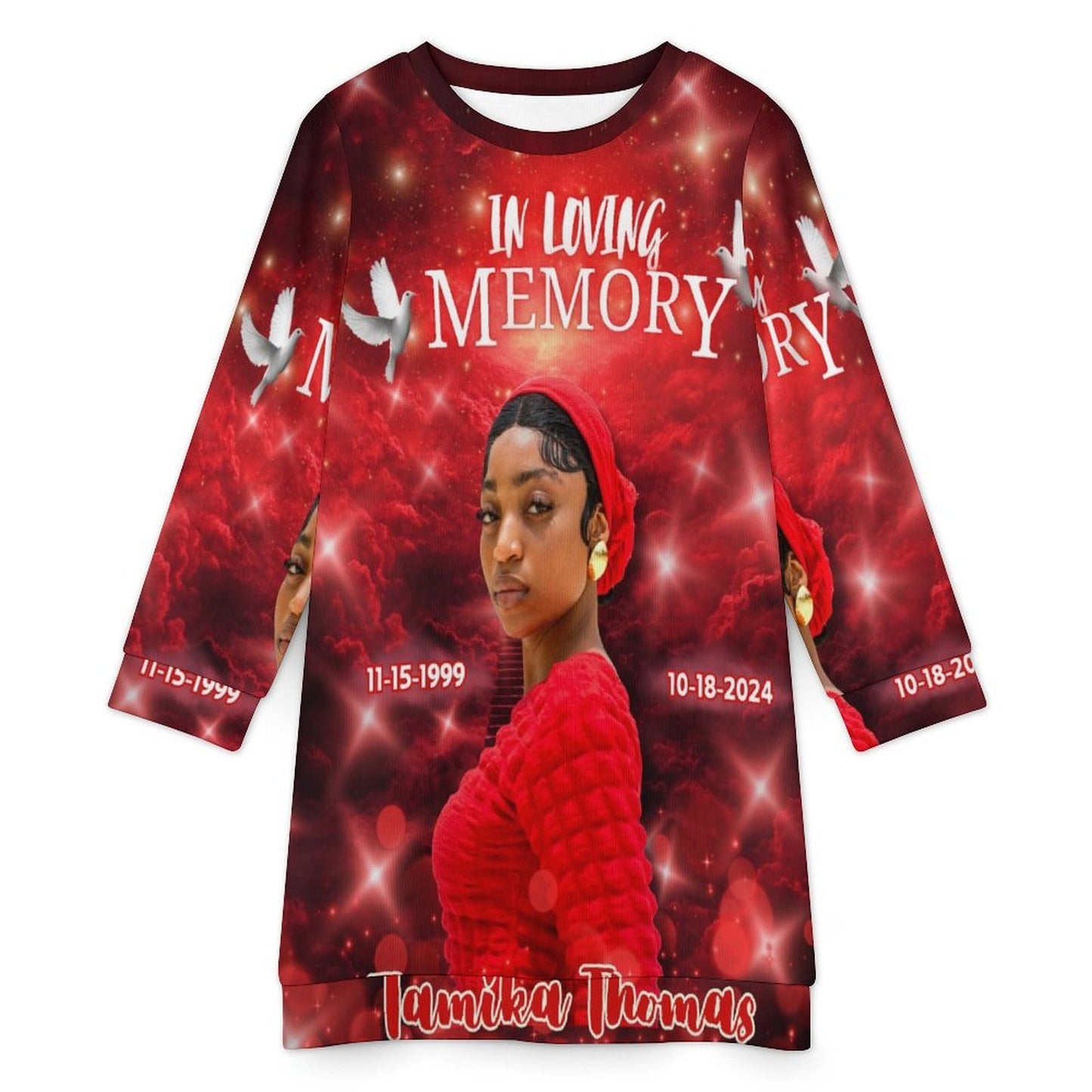 Personalized In Loving Memory Sweater Dress -Custom Women's Memorial Dress (S-2XL)