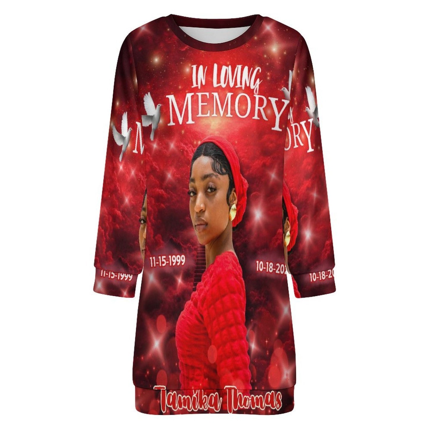 Personalized In Loving Memory Sweater Dress -Custom Women's Memorial Dress (S-2XL)