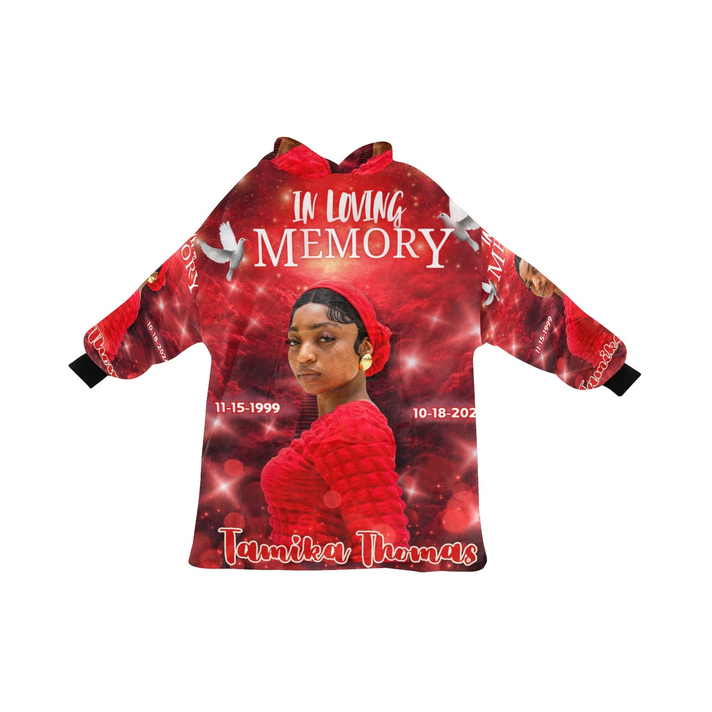 Personalized Memorial Blanket Hoodie – Custom In Loving Memory Hoodie Blanket (OS)