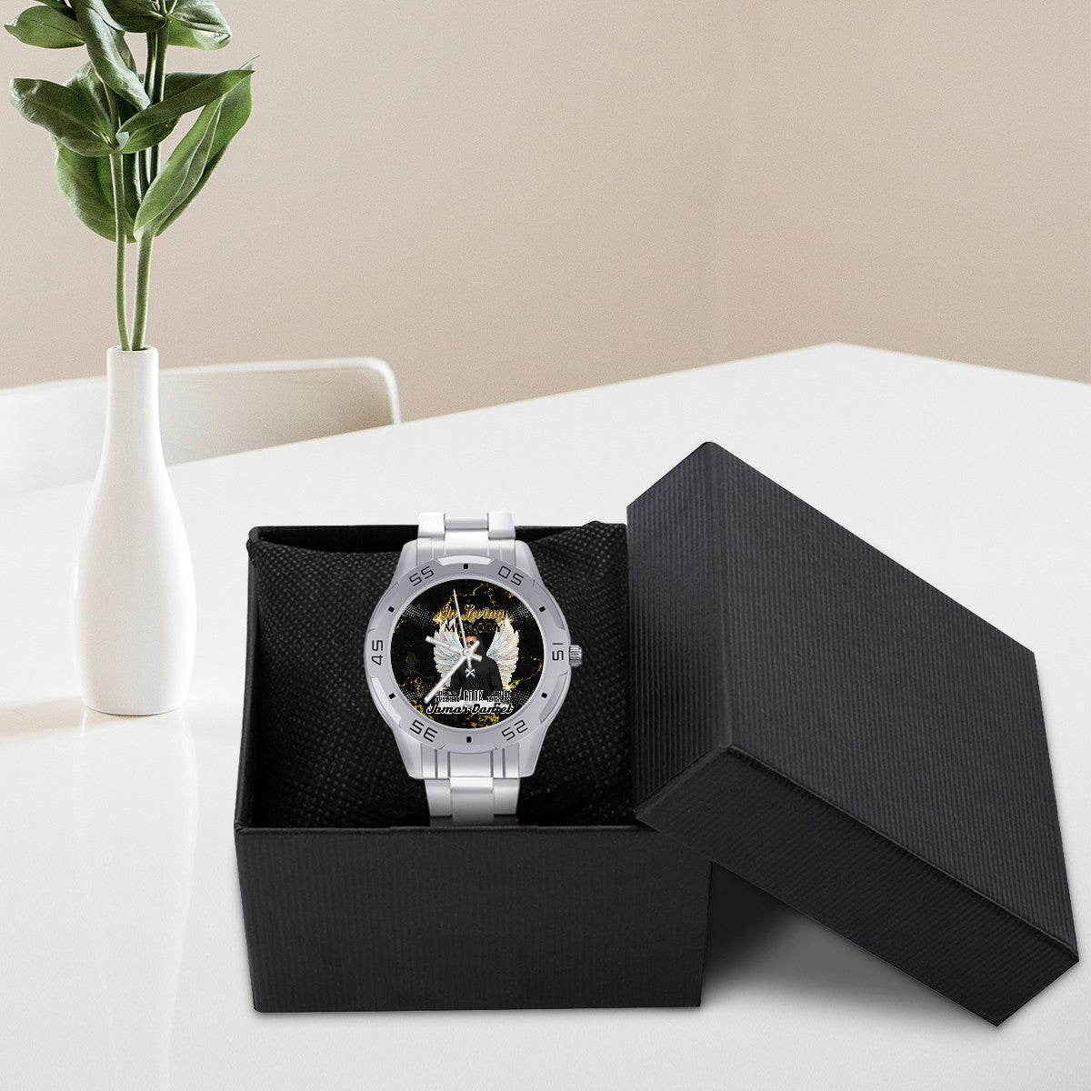 Custom Memorial Stainless Steel Watch – Personalized In Loving Memory Watch Unisex